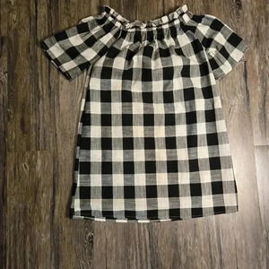 Southern Stitch black & white plaid smock dress or shirt Size S